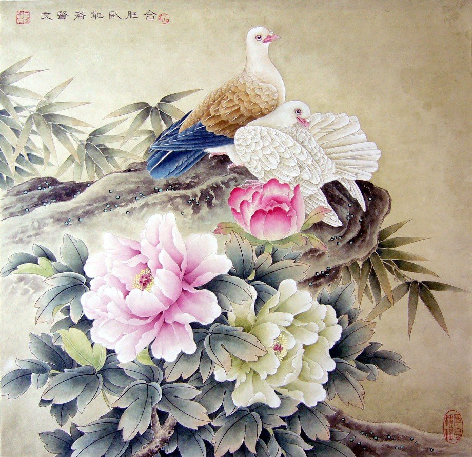 吕贤文工笔花鸟画欣赏