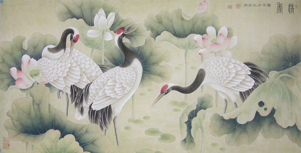 吕贤文工笔花鸟画欣赏
