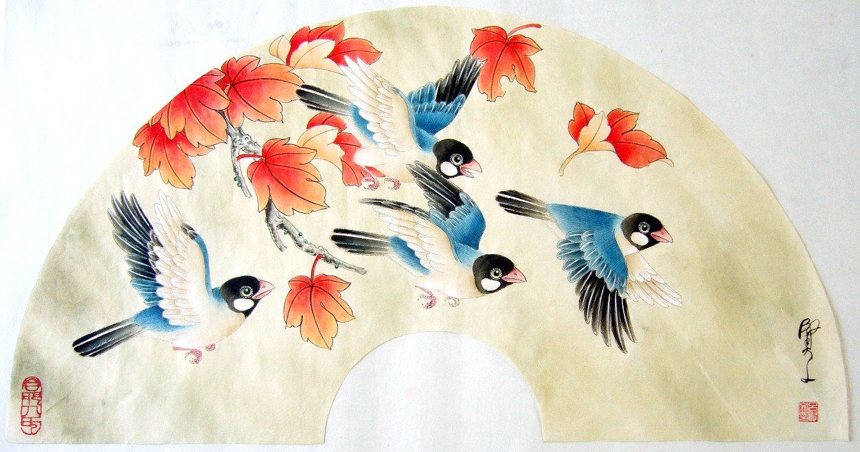 吕贤文工笔花鸟画欣赏