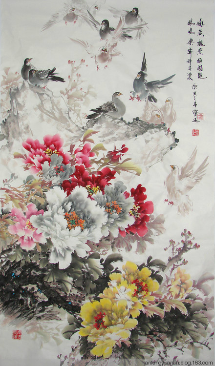 霍宝廷国画花鸟作品