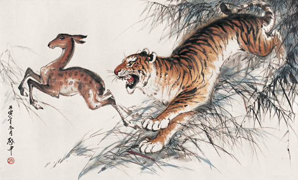 大师传统中国风伍启中山水水墨画欣赏