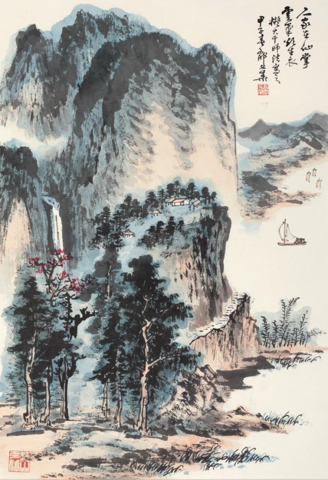 郁文华国画山水作品