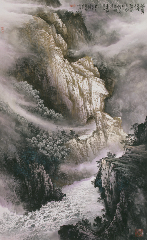 曾刚国画山水画作品