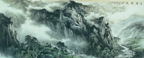 曾刚国画山水画作品