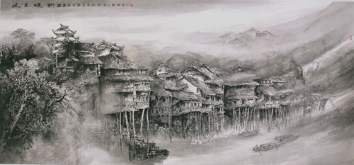 曾刚国画山水画作品