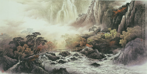 曾刚国画山水画作品
