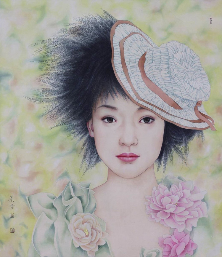 崔景哲国画人物作品