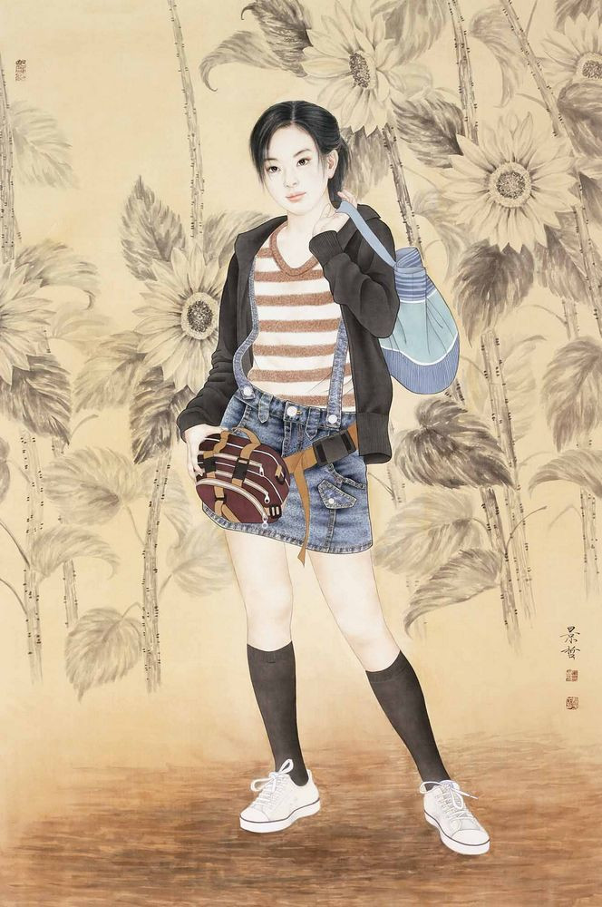 崔景哲国画人物作品