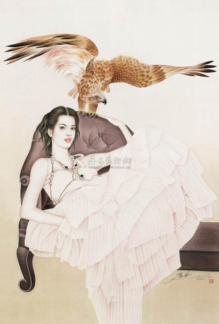 崔景哲国画人物作品