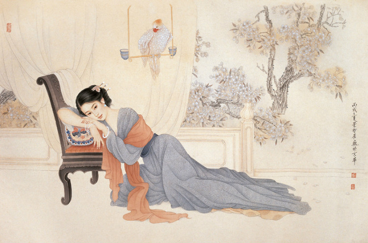崔景哲国画人物作品