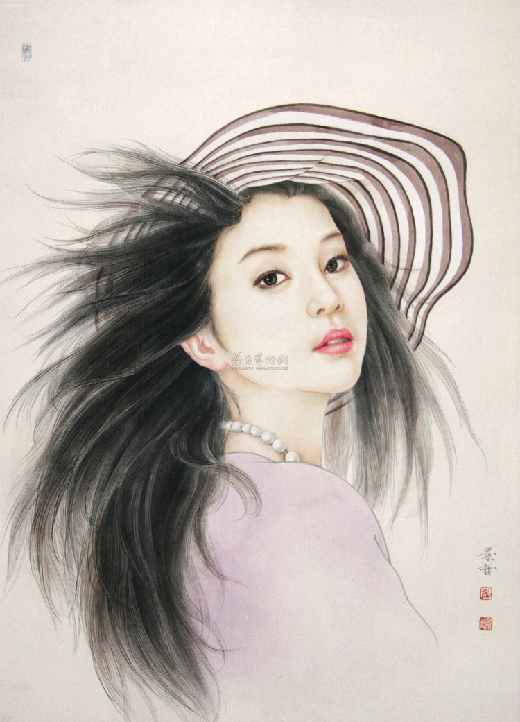 崔景哲国画人物作品