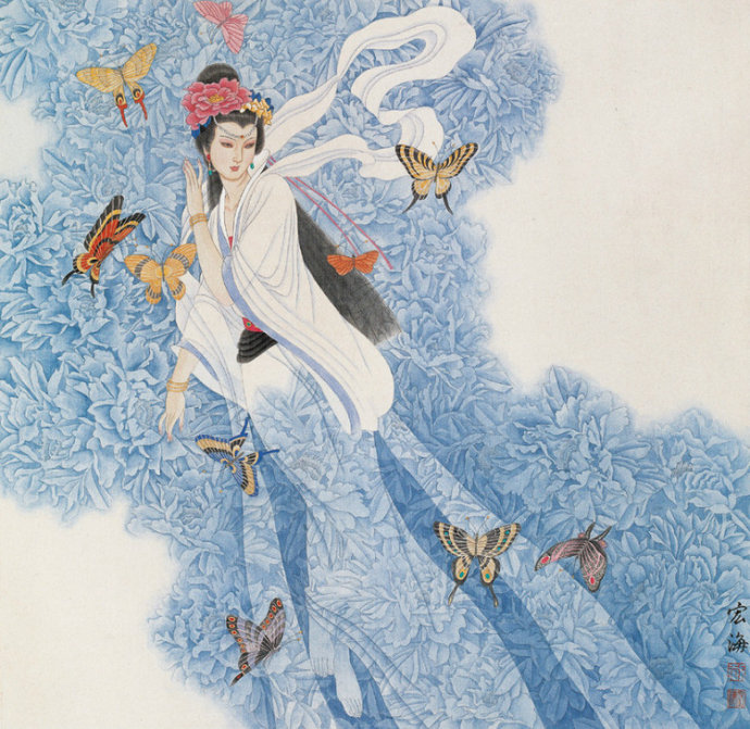 戴宏海国画人物作品