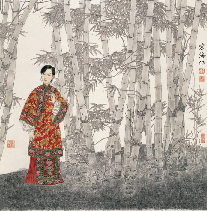 戴宏海国画人物作品
