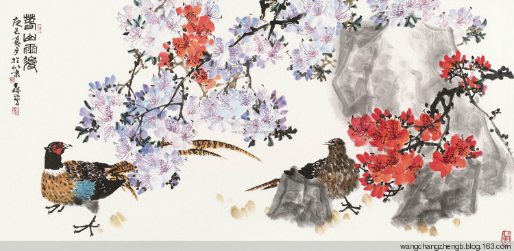 郎森国画花鸟作品