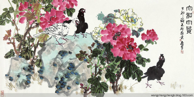 郎森国画花鸟作品