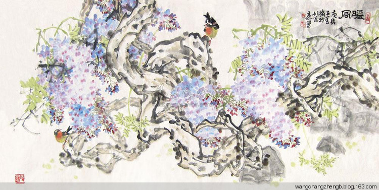 郎森国画花鸟作品