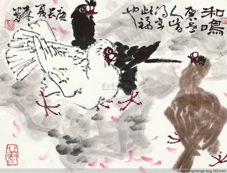 郎森国画花鸟作品