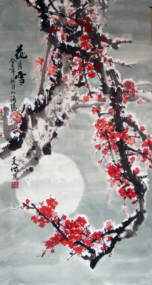 王天佑国画梅花作品