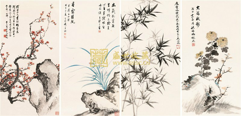 吴湖帆国画竹子作品