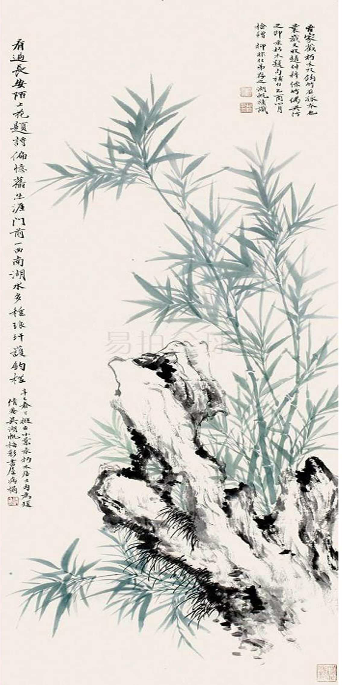 吴湖帆国画竹子作品