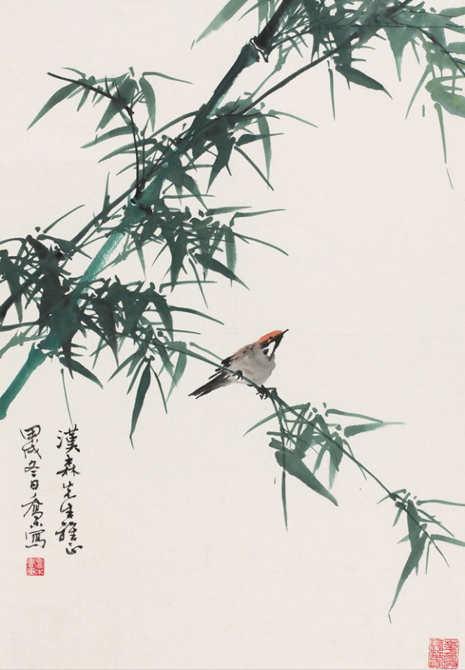 乔木国画花鸟作品