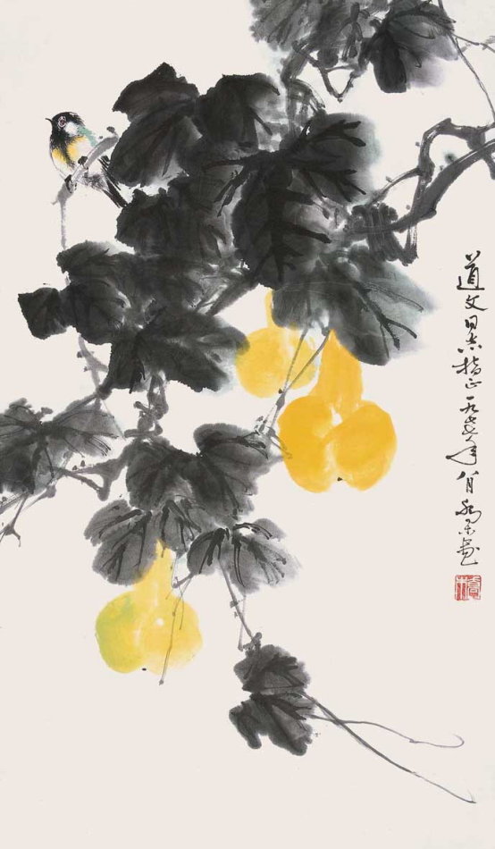 乔木国画花鸟作品