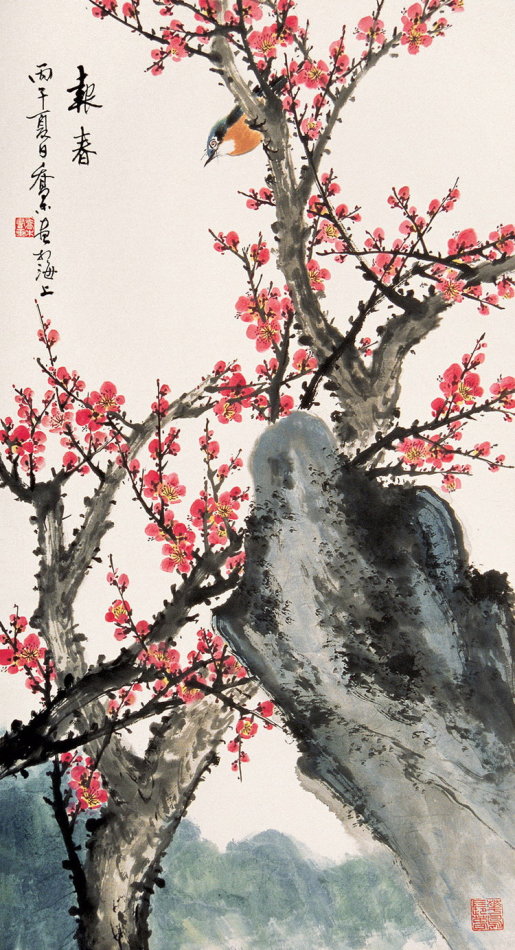 乔木国画花鸟作品