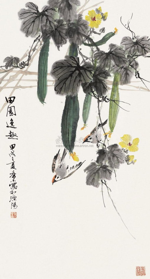 乔木国画花鸟作品