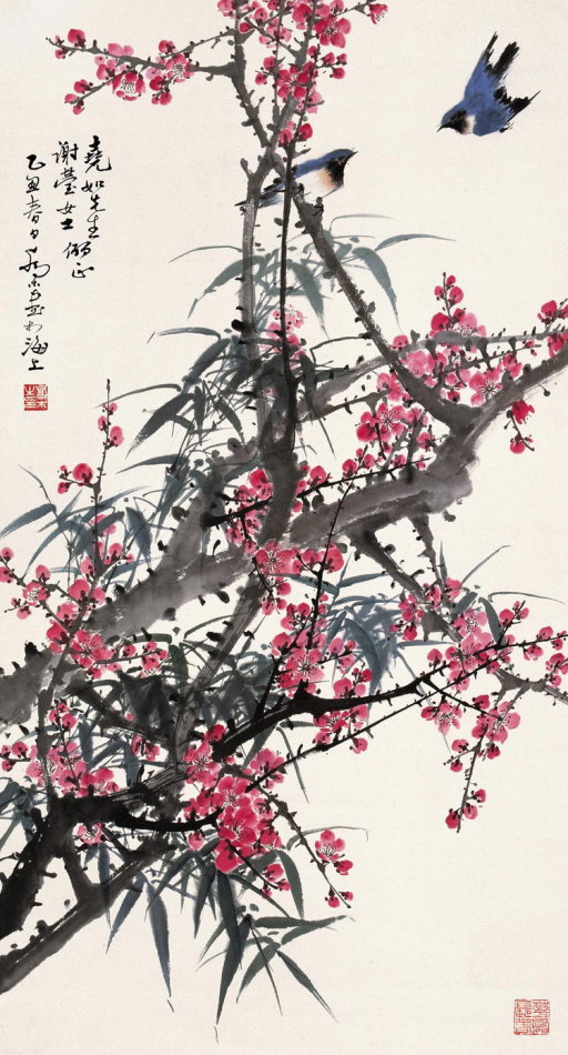 乔木国画花鸟作品