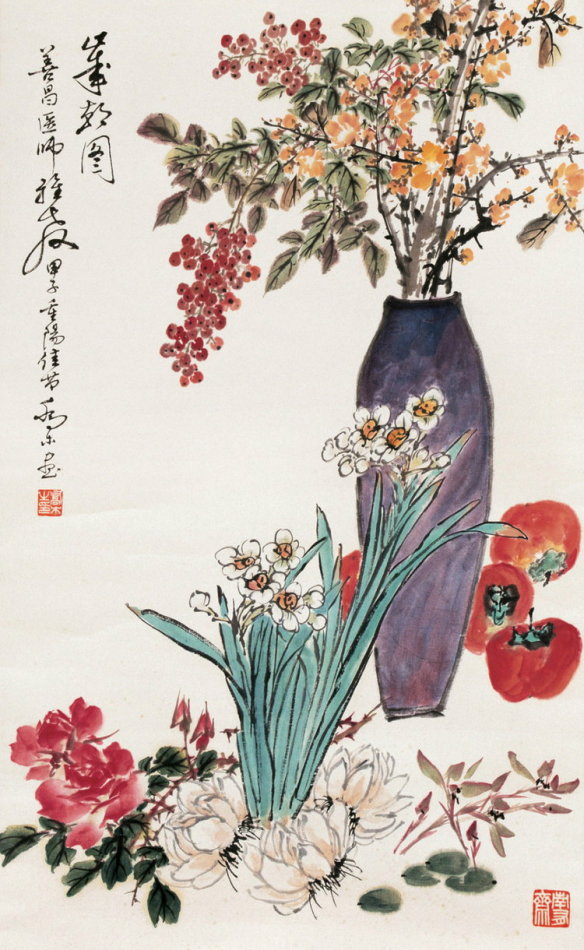 乔木国画花鸟作品
