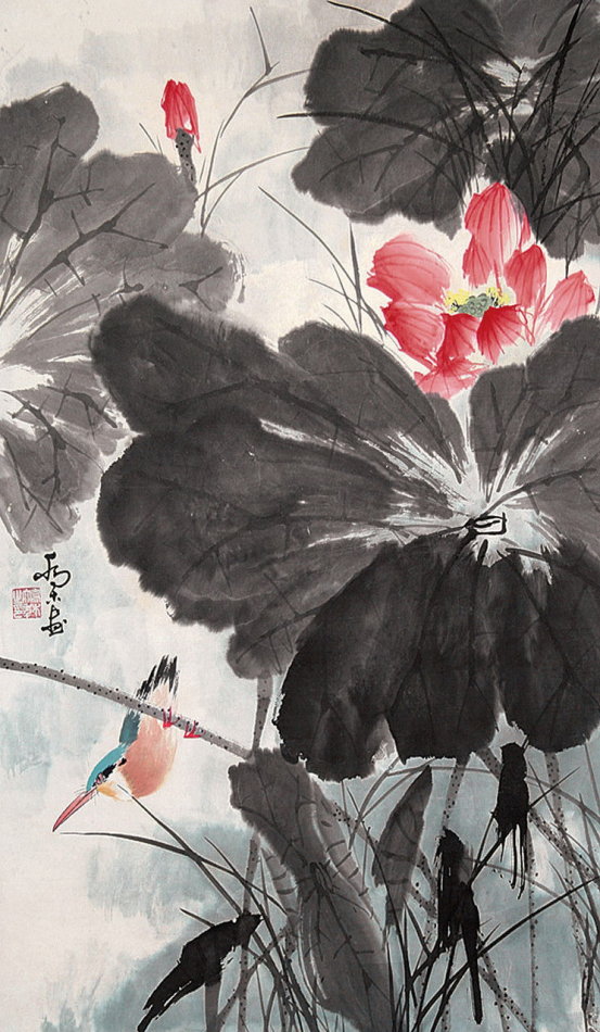 乔木国画花鸟作品