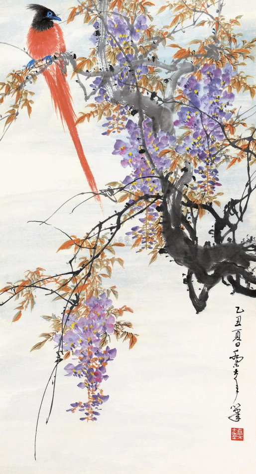 乔木国画花鸟作品