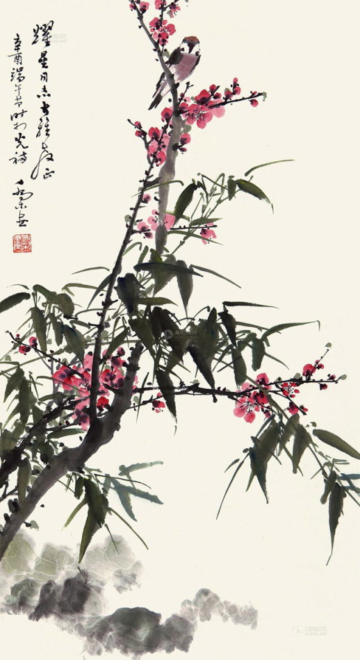 乔木国画花鸟作品
