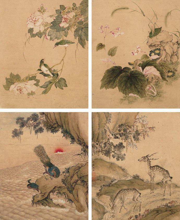 沈铨国画花鸟作品