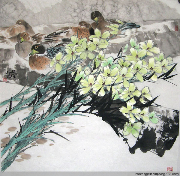 林深国画花鸟作品
