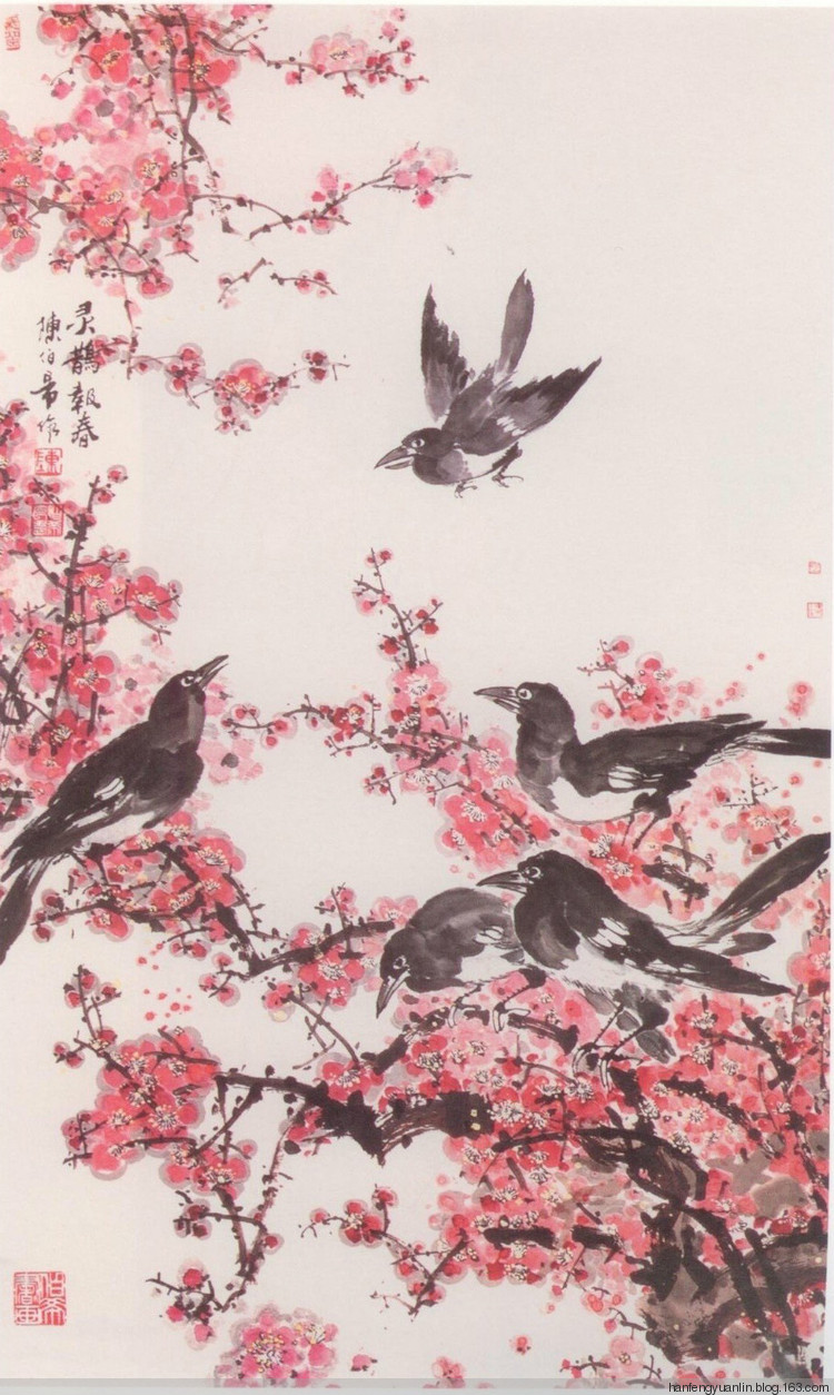 陈伯希国画花鸟作品