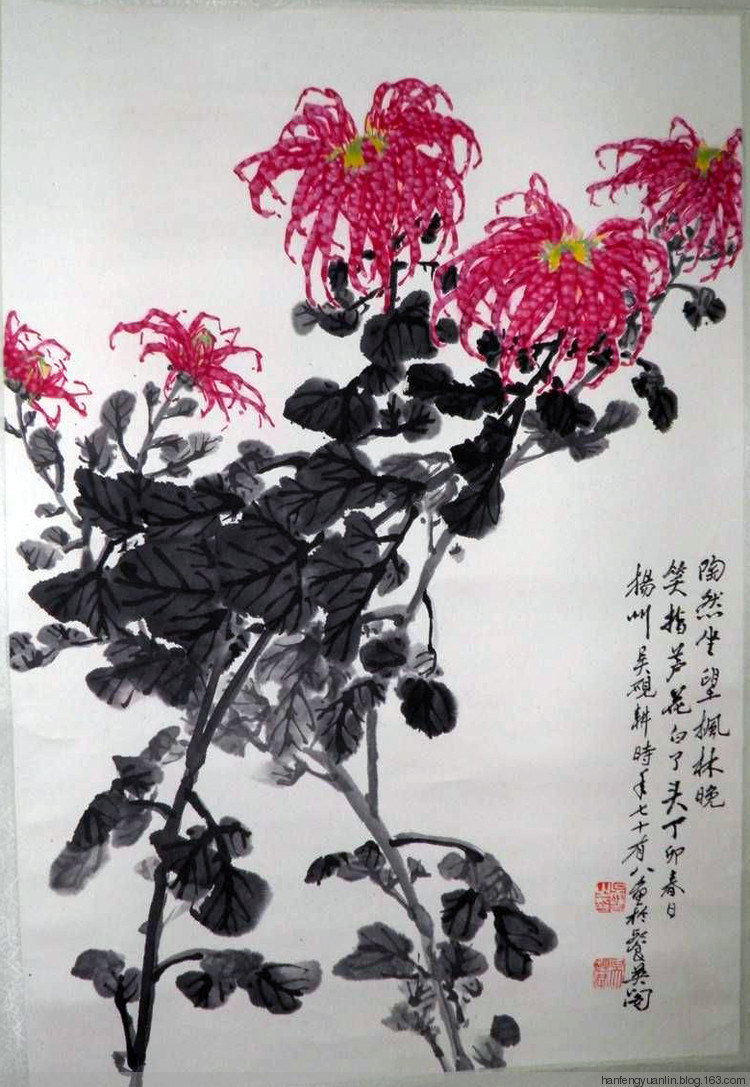 吴砚耕菊花作品