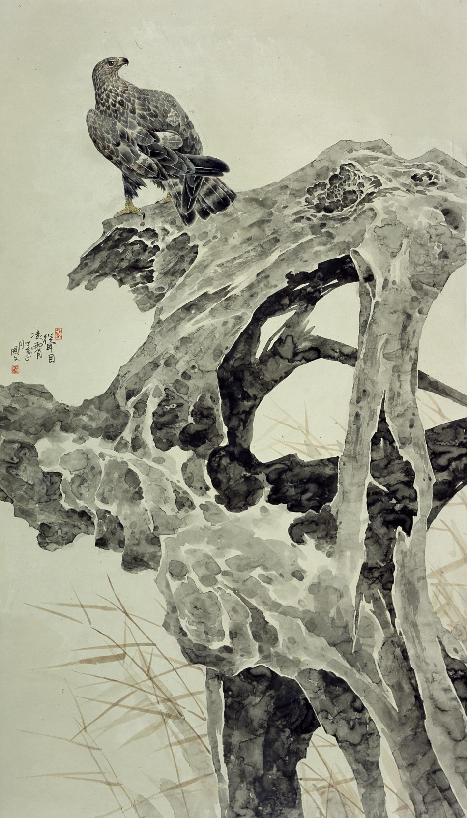 白国文国画花鸟作品