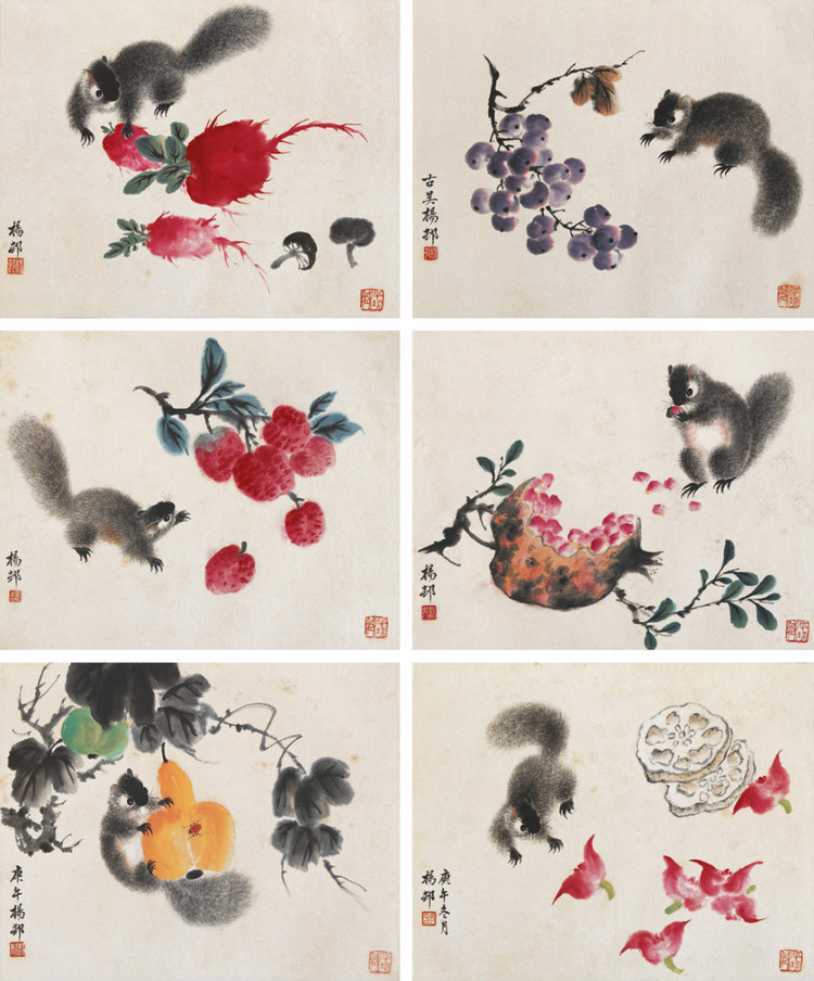 杨邨国画花鸟作品