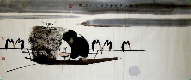 颜宝臻国画人物作品
