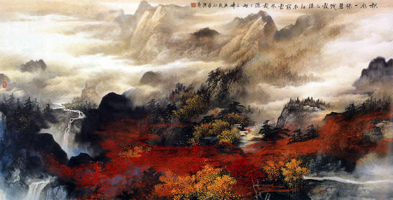 陈亮国画山水作品