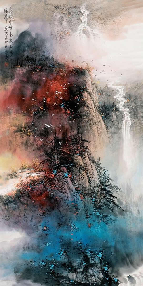 陈亮国画山水作品
