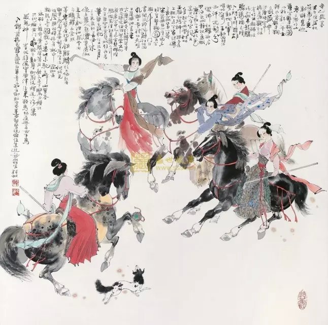 韩敏国画人物作品