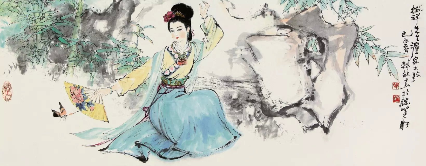 韩敏国画人物作品