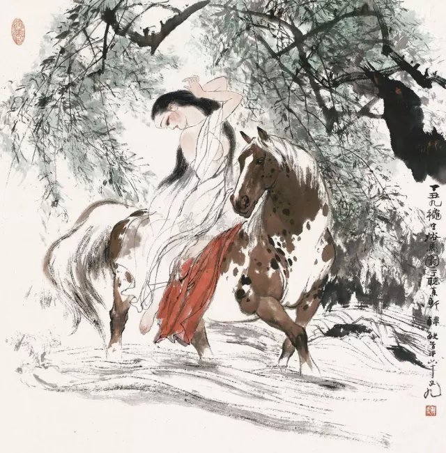 韩敏国画人物作品