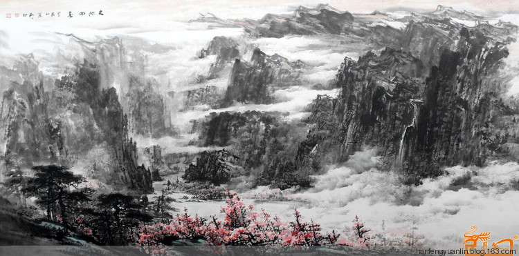 宛建国国画山水作品