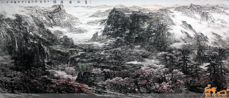 宛建国国画山水作品