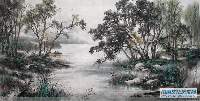 宛建国国画山水作品
