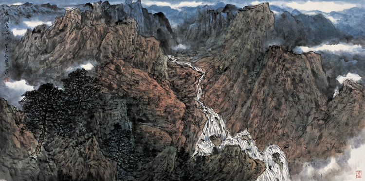 方楚乔国画山水作品