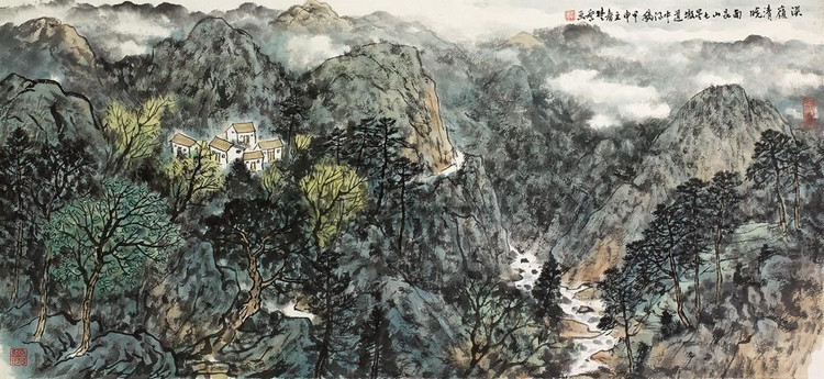 方楚乔国画山水作品